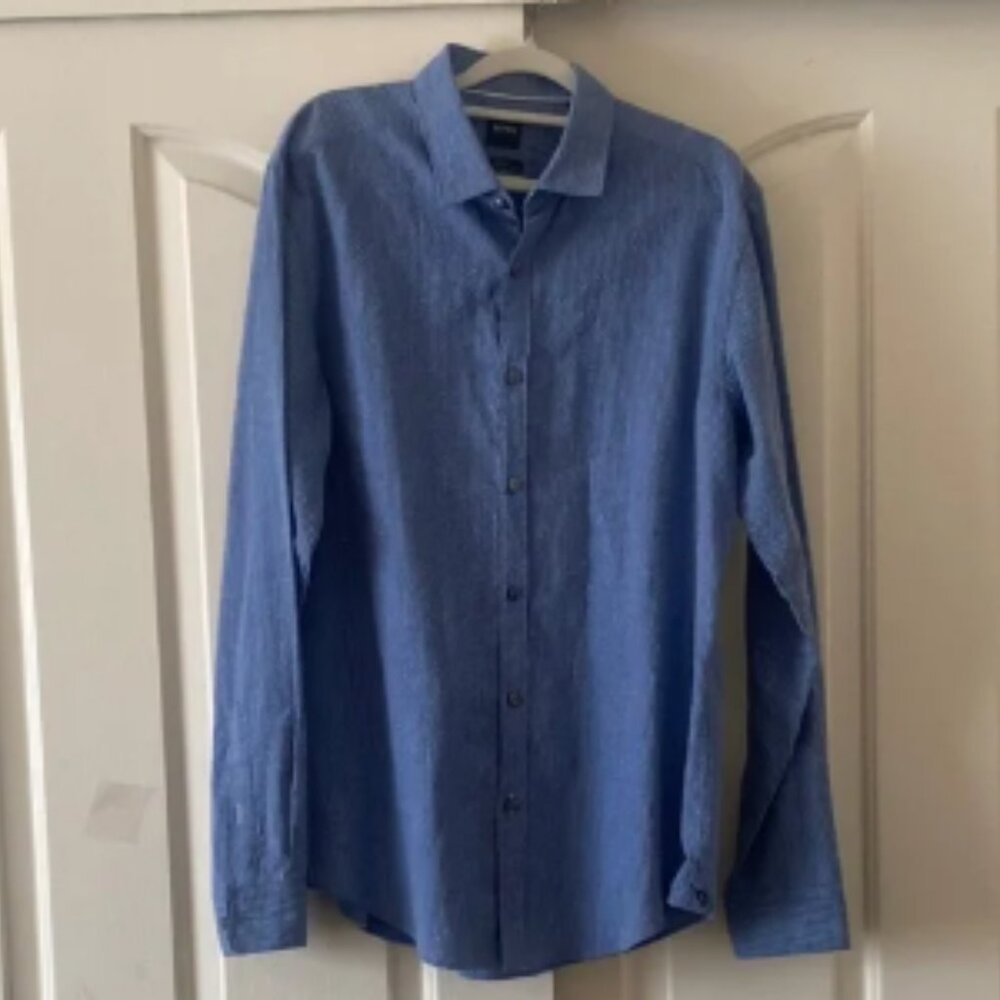 HUGO BOSS Men's Blue Shirt. Size L